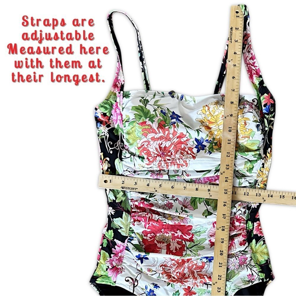 NWT Johnny Was Metalli Mix Ruched One Piece Swimsuit 2X - Picture 14 of 16